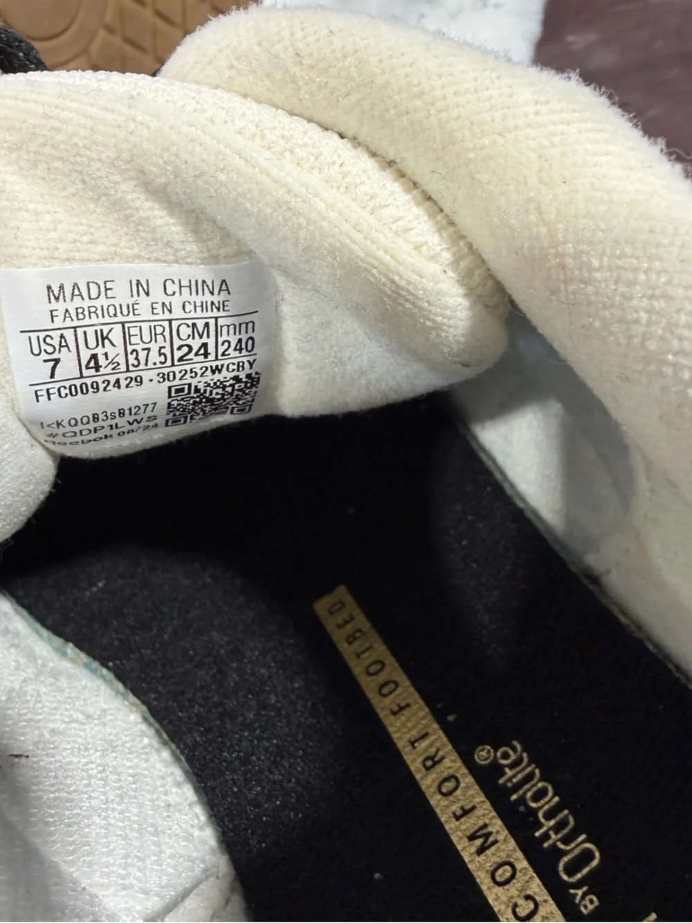 reebok White and Black Comfort Insole Sneakers women’s size 7 - Picture 4 of 5